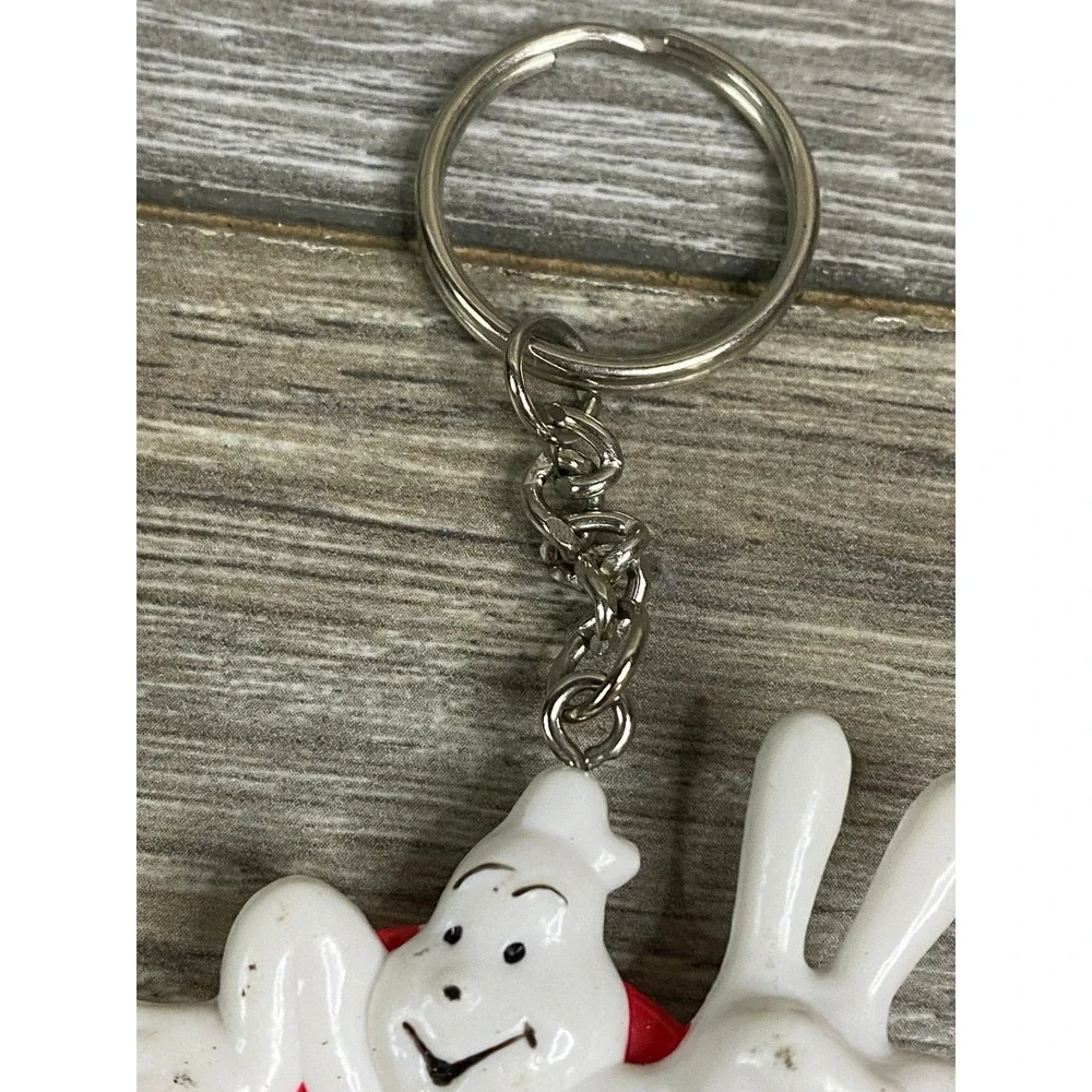 Vintage 1989 Ghostbusters II Keychain No Ghost‎ Logo 2 Fingers Columbia Pictures